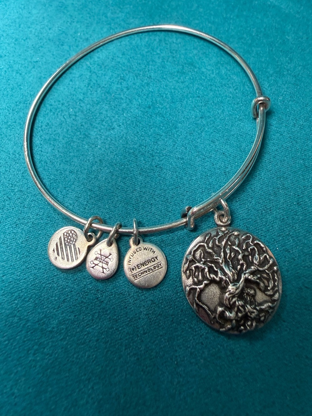 Alex and Ani Tree of Life Expandable Silver Tone Bangle Bracelet